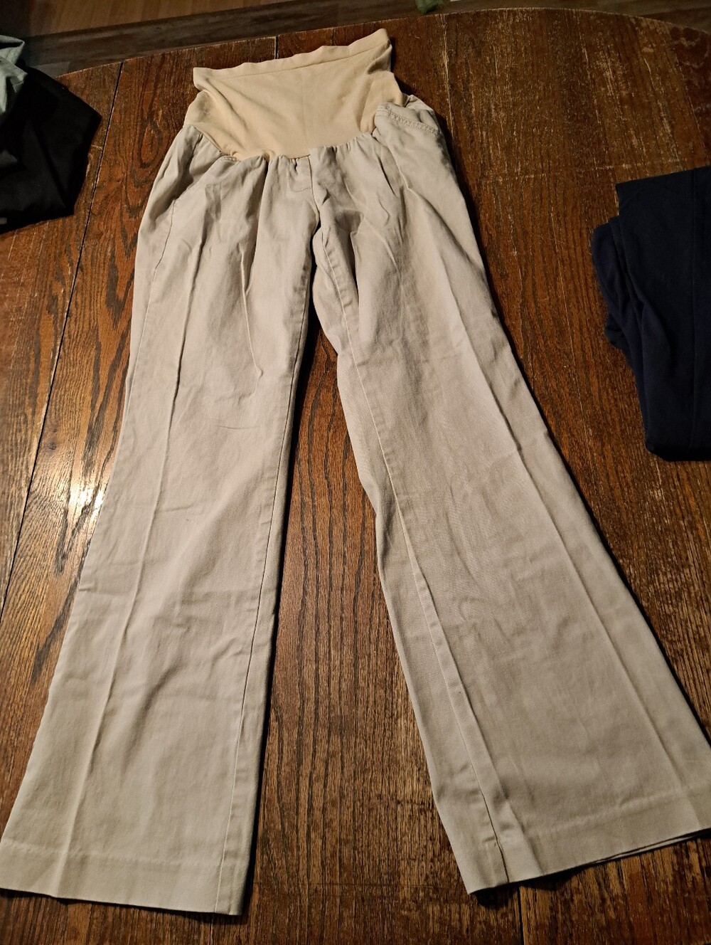 Motherhood Maternity Khaki Tan Front Pocket Flare Bootcut Pants Medium